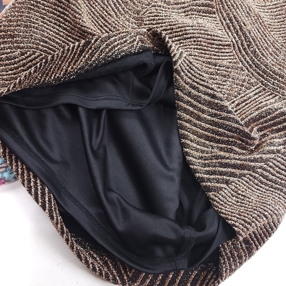 Vince Camuto Gold Black Shimmer Sheath Dress NWT Sz 8 - Picture 5 of 14